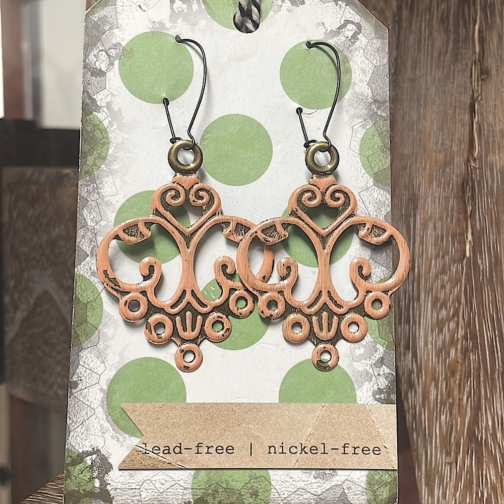 Lead & nickel free peach statement earrings